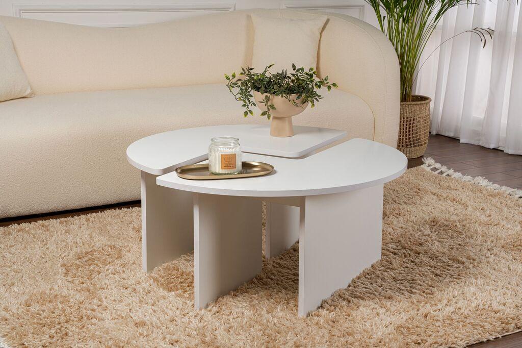 Nordure Klub sto Moira, O90x41cm, Bijela