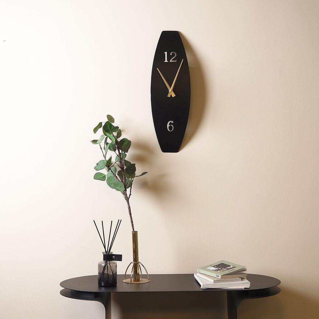 Wallity APS137MS Dekorativni metalni zidni sat, Crni