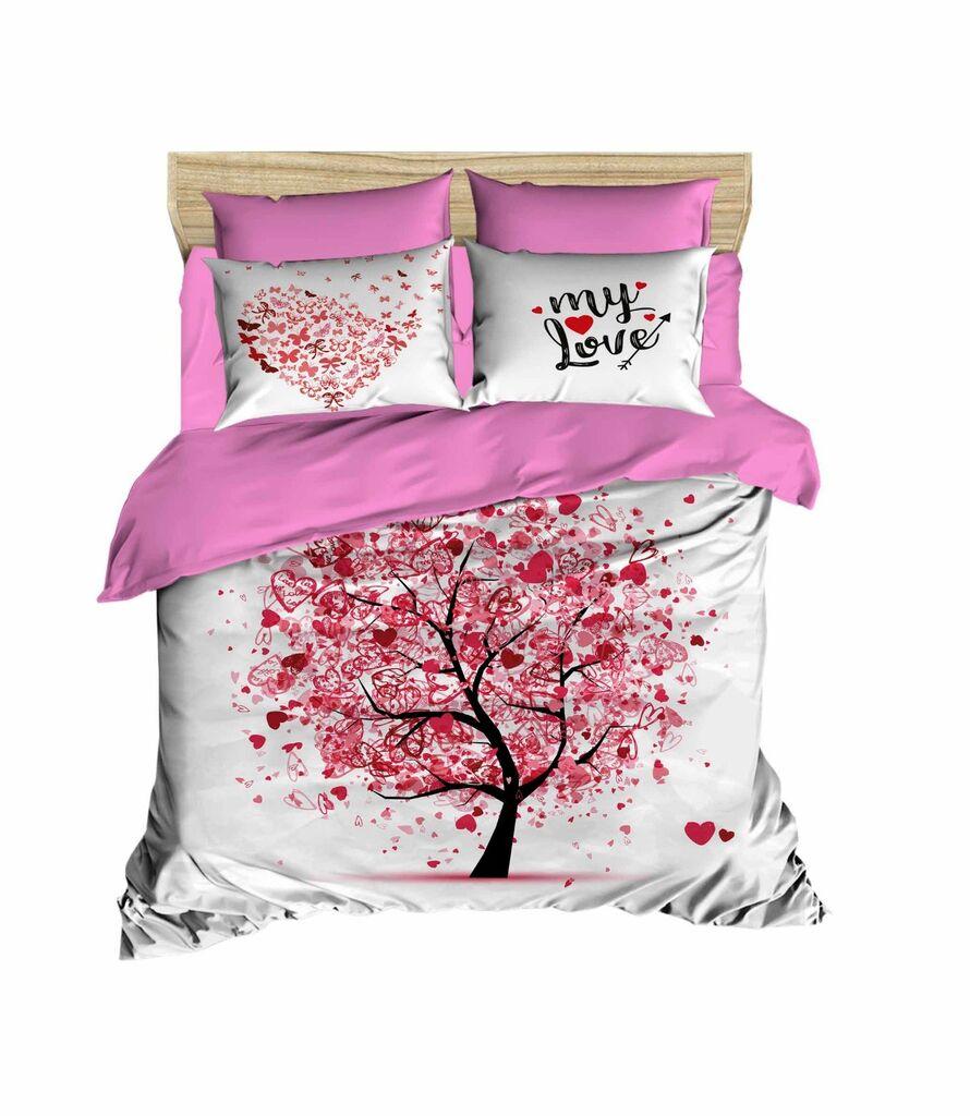 L'essentiel Maison set posteljine 185, 200x220cm, bijelo-roza