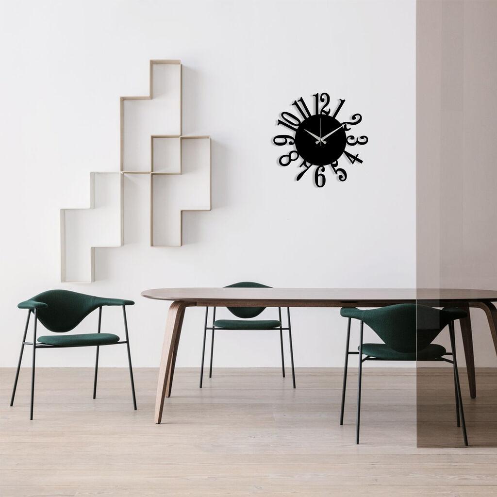 Zidni sat Wallity 48x48cm Crni