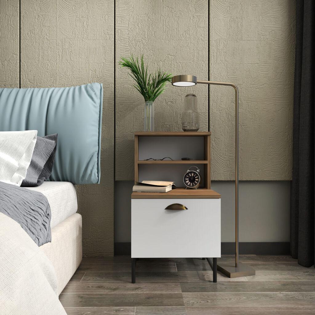 Hanah Home Cressi noćni ormarić, 45x22,5x83 cm, Bijela