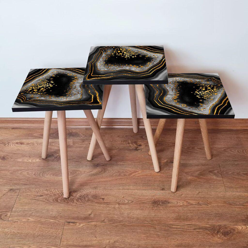 Hanah Home set stolića za kafu 3Shp76, 3 dijela, šareni