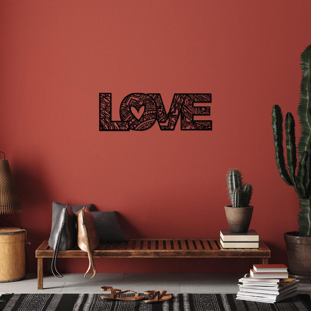 Wallity Zidna dekoracija Love 5, 23x70 cm, 1.5 cm, Crna