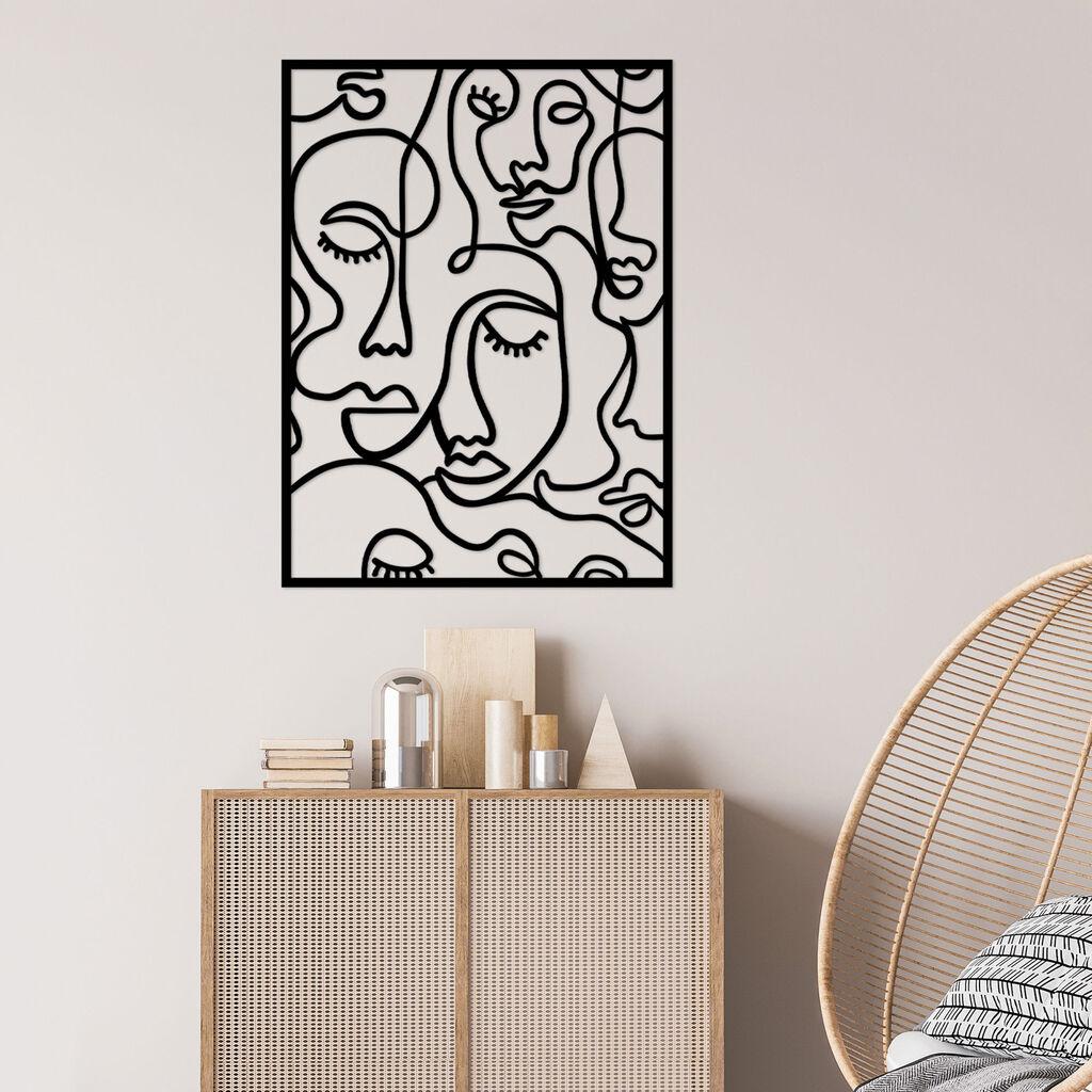 Wallity Zidna dekoracija Faces 2, 52x70 cm, 1.2 mm, Crna