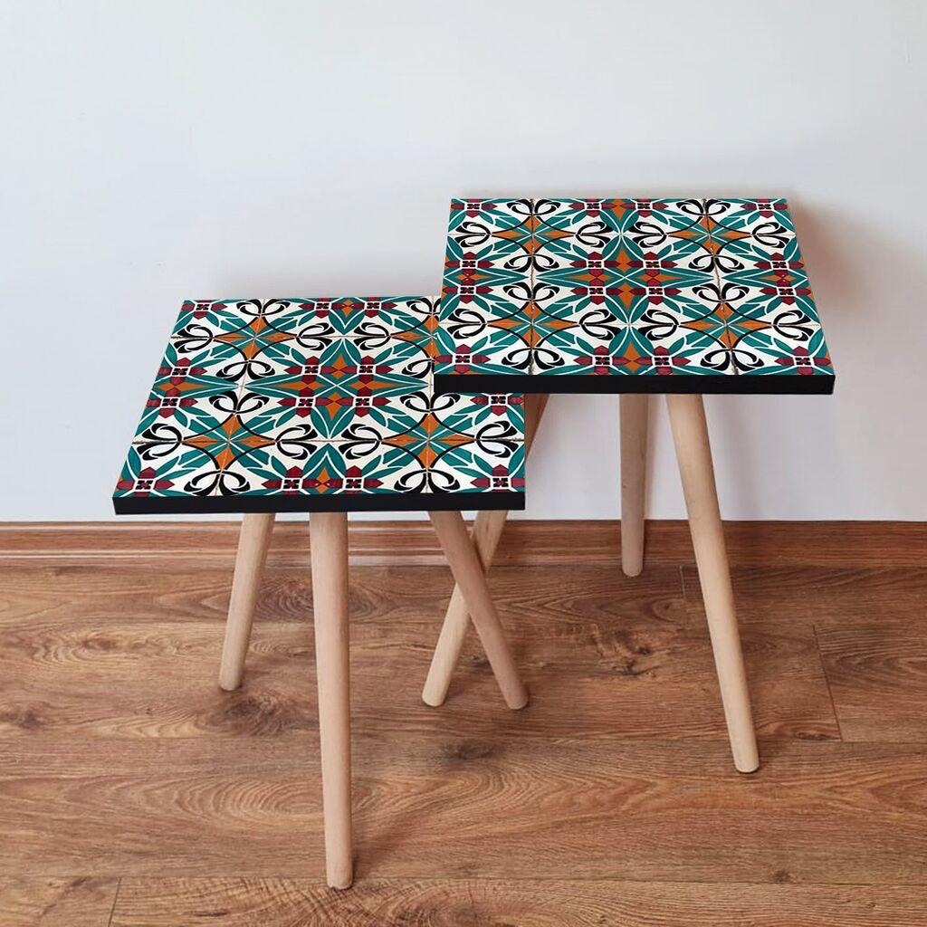 Hanah Home set stolića za kafu 2Shp481, 2 dijela, šareni