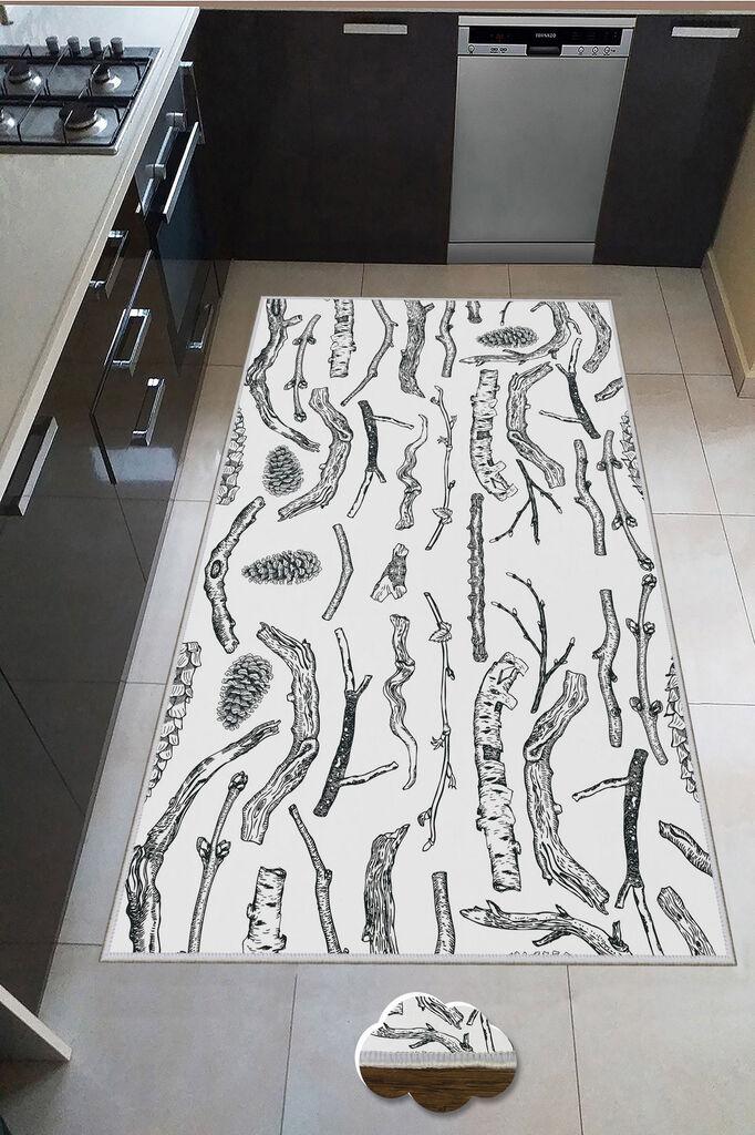Conceptum Hypnose Tepih Wookece222, 100x300 cm, Bijelo-crni