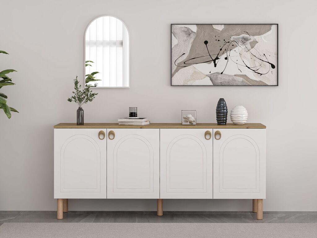 Hanah Home konzolno ogledalo Lotus, 180x81x45 cm, bijela