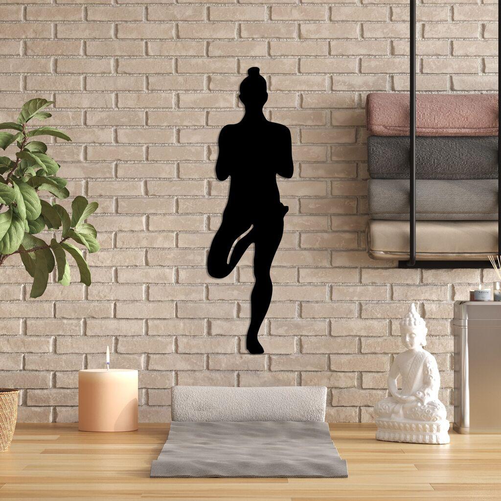 Wallity Zidna dekoracija Yoga 2, 18 x 60 cm,  Crna