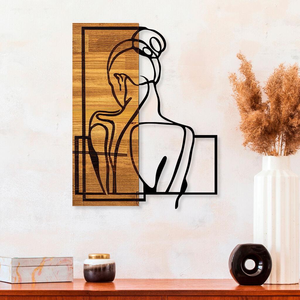 Wallity Zidna dekoracija Woman Posture, 39x3x50 cm, Smeđe boje