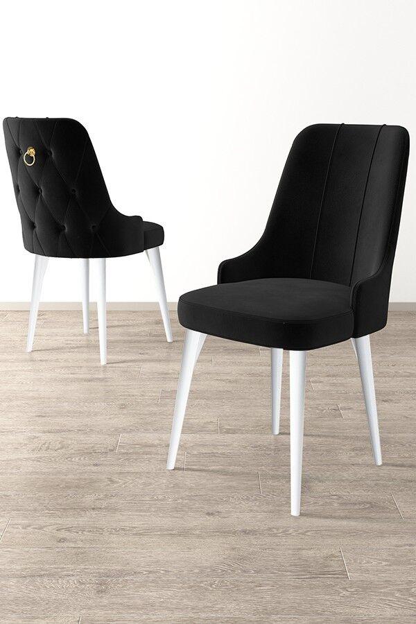 Hanah Home Newa set stolica, 46x94x46 cm, 4 dijela, Crno-bijela