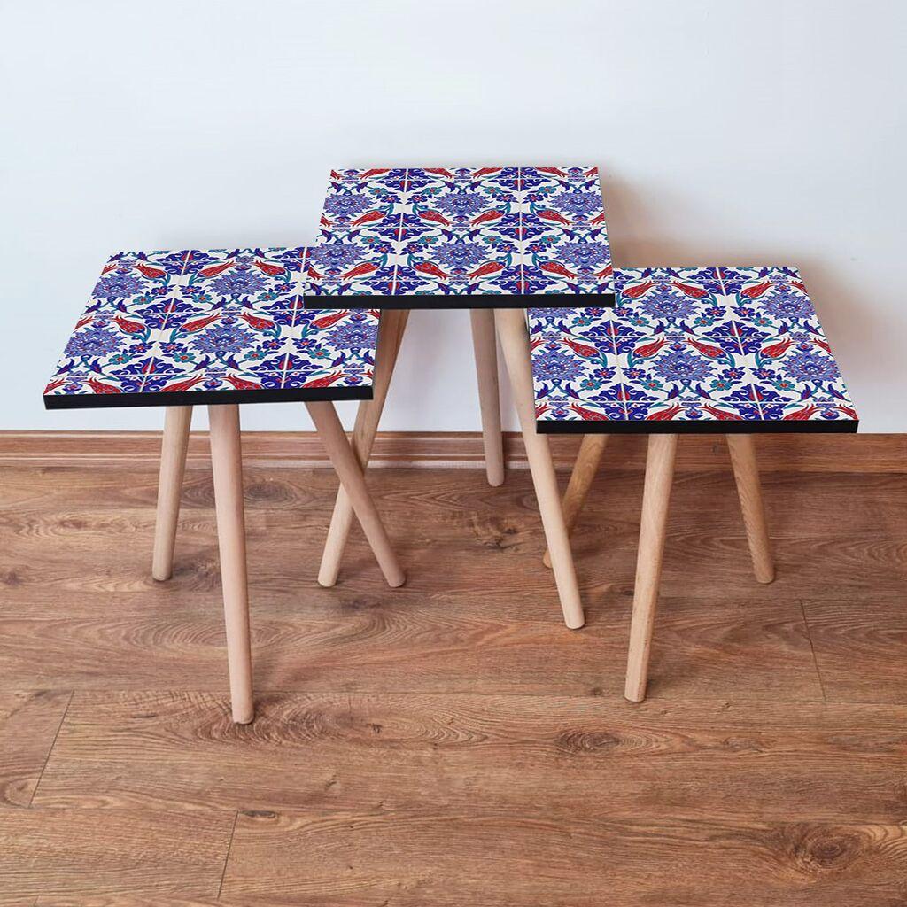 Hanah Home set stolića za kafu 3Shp224, 3 dijela, šareni