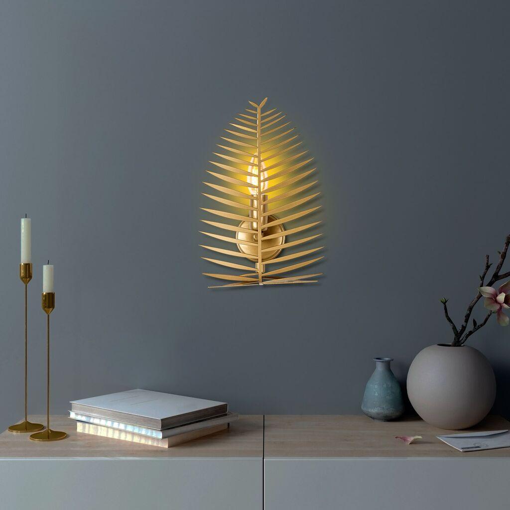 Opviq Zidna lampa Leaf-15322, 20x30x8cm, IP20, Zlatna boja