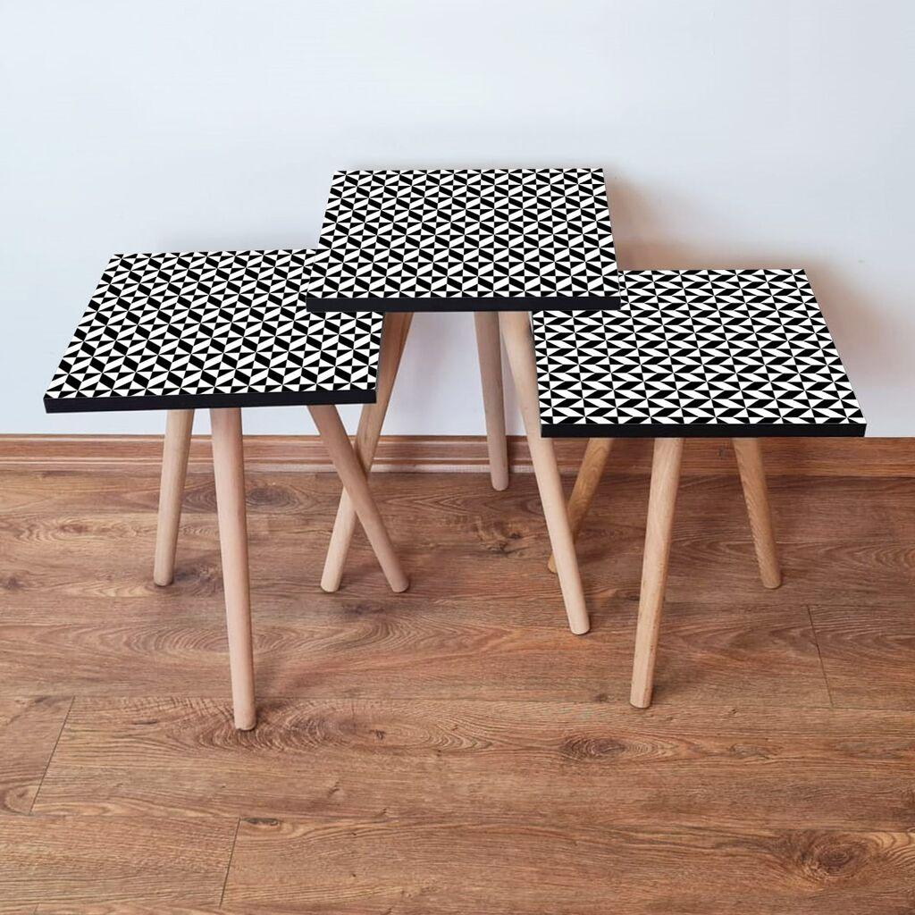 Hanah Home set stolića za kafu 3Shp396, 3 dijela, šareni
