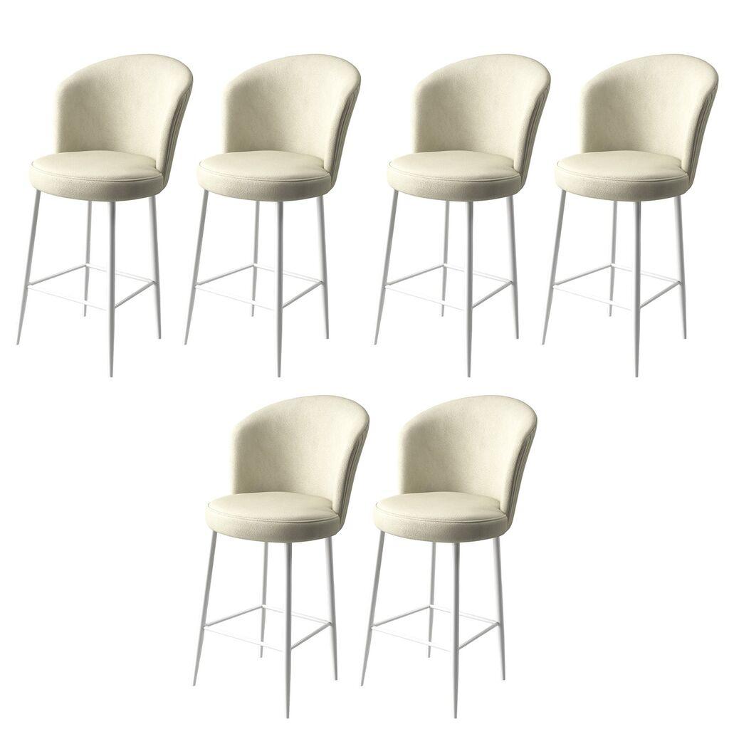 Hanah Home set barskih stolica Fora, 6 dijelova, krem-bijela