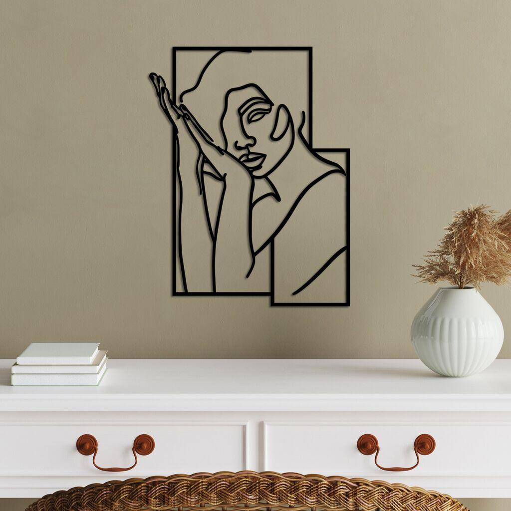 Wallity Zidna dekoracija Žena 2 M, 50x38cm, Crna