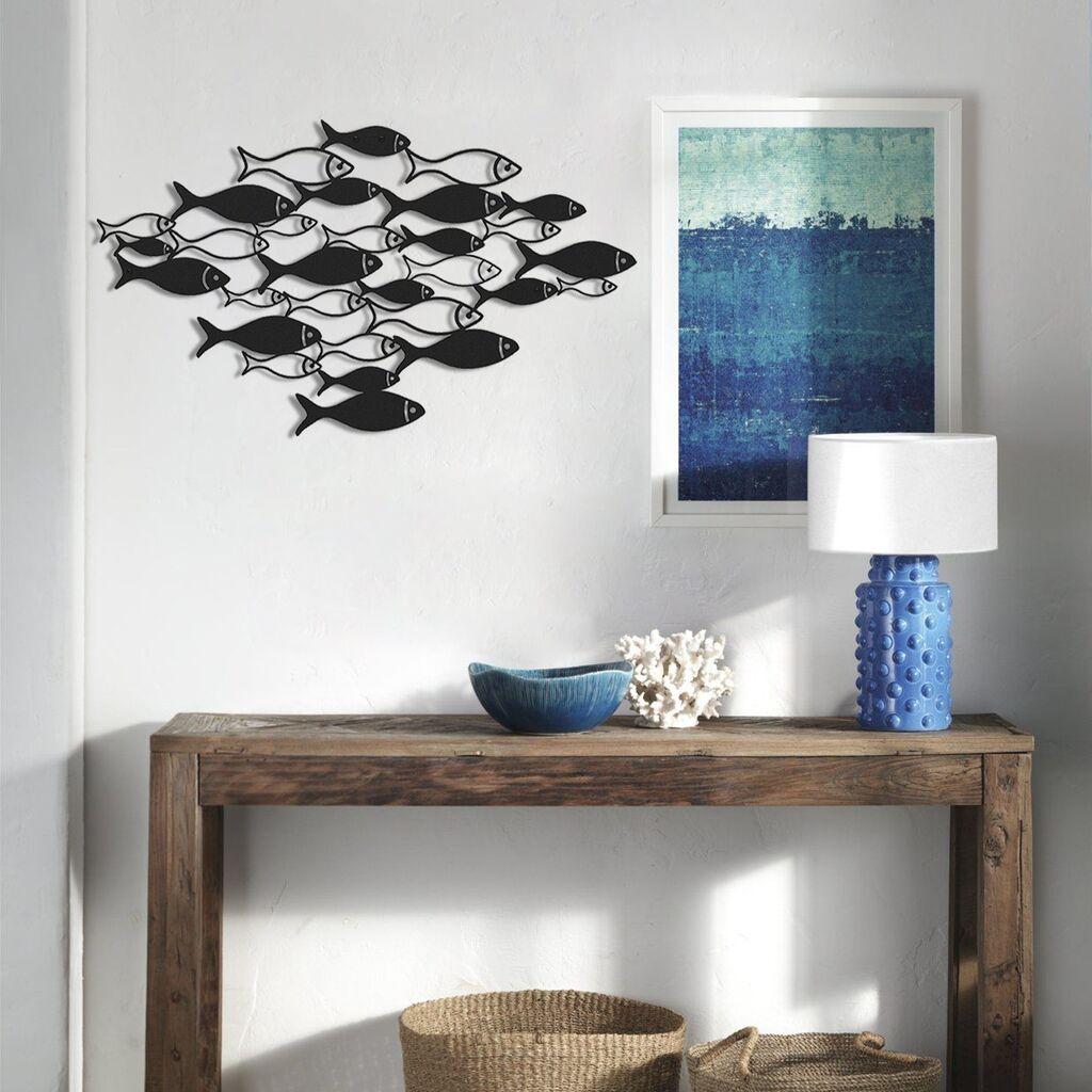 Wallity Zidna dekoracija Fish Swarm-APT392MS, 41x70 cm, 1.5 mm, Crna