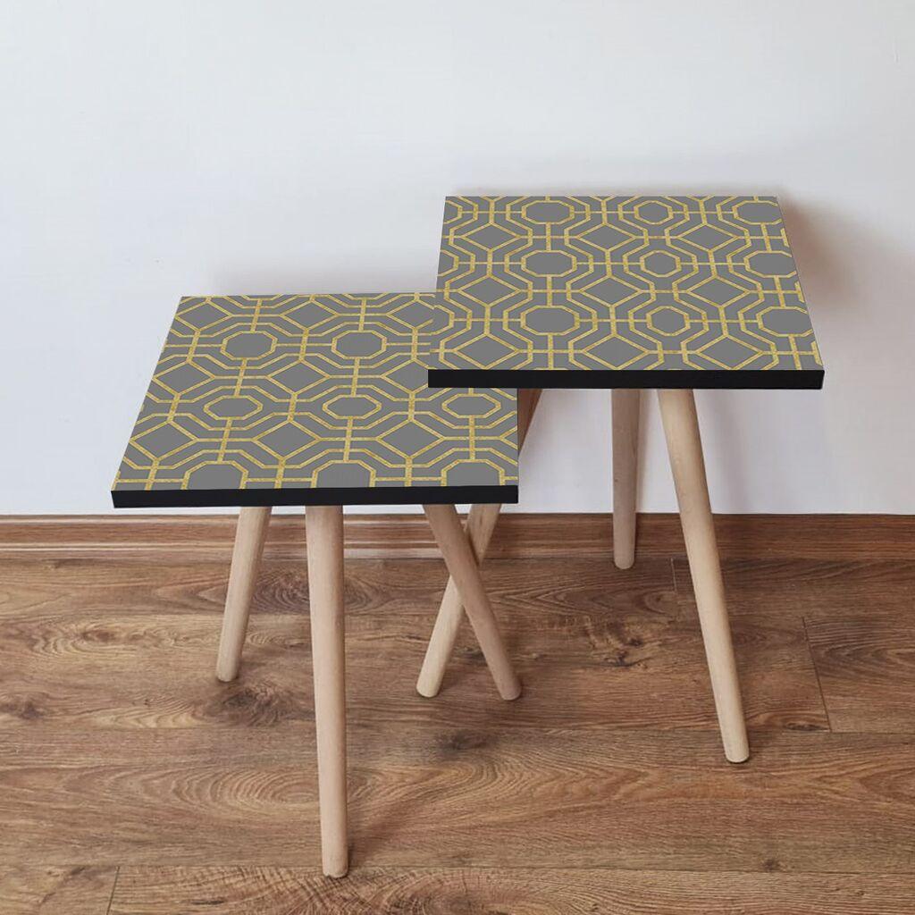 Hanah Home set stolića za kafu 2Shp521, 2 dijela, šareni