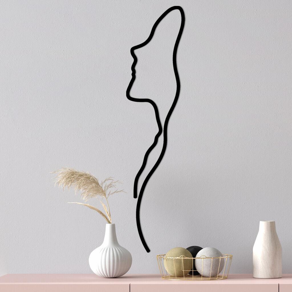 Wallity Zidna dekoracija Woman Face Profile, 18x74cm, Crna