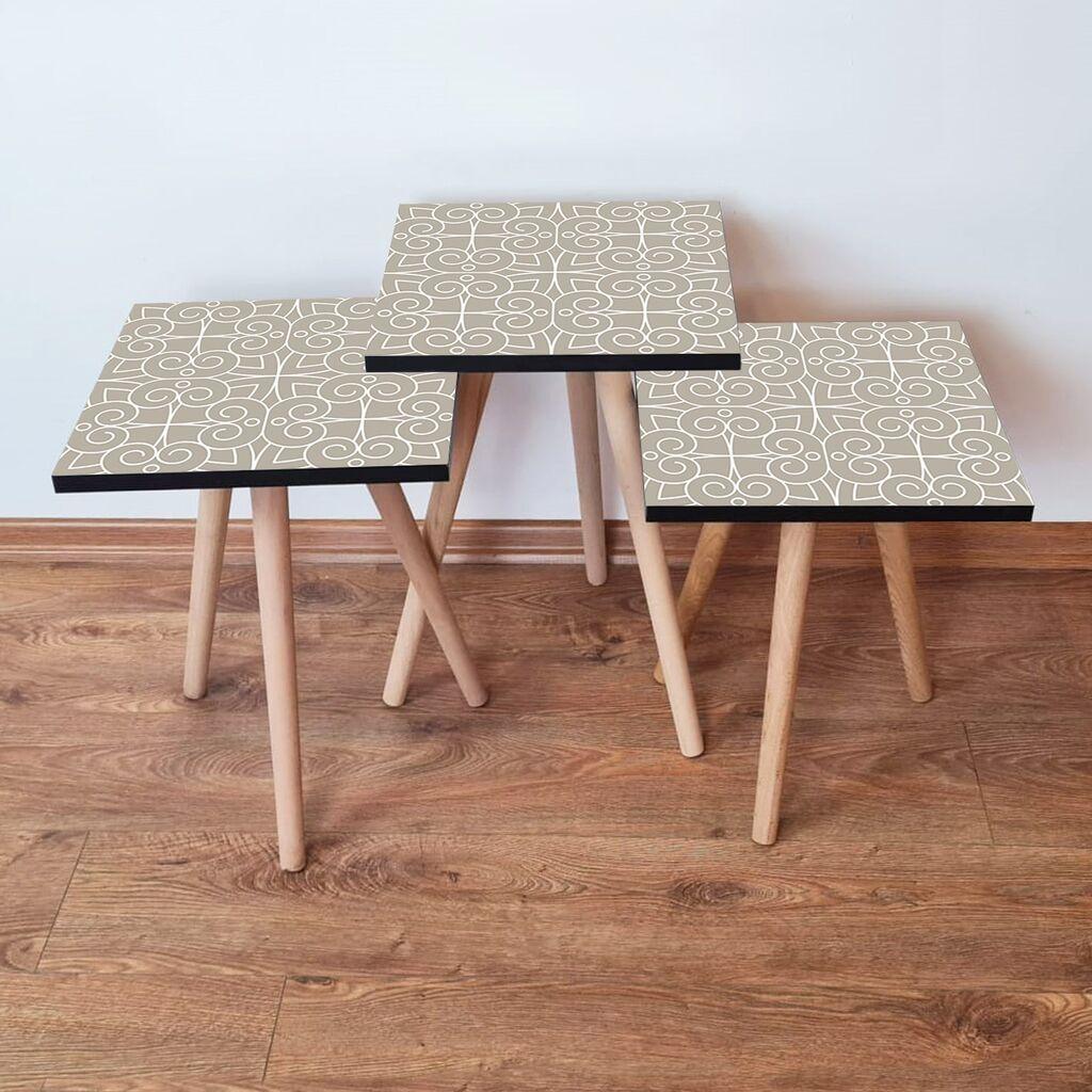 Hanah Home set stolića za kafu 3Shp388, 3 dijela, šareni