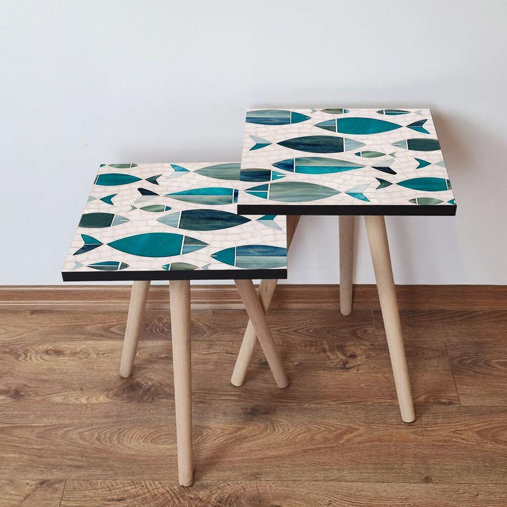 Hanah Home set stolića za kafu 2Shp493, 2 dijela, šareni