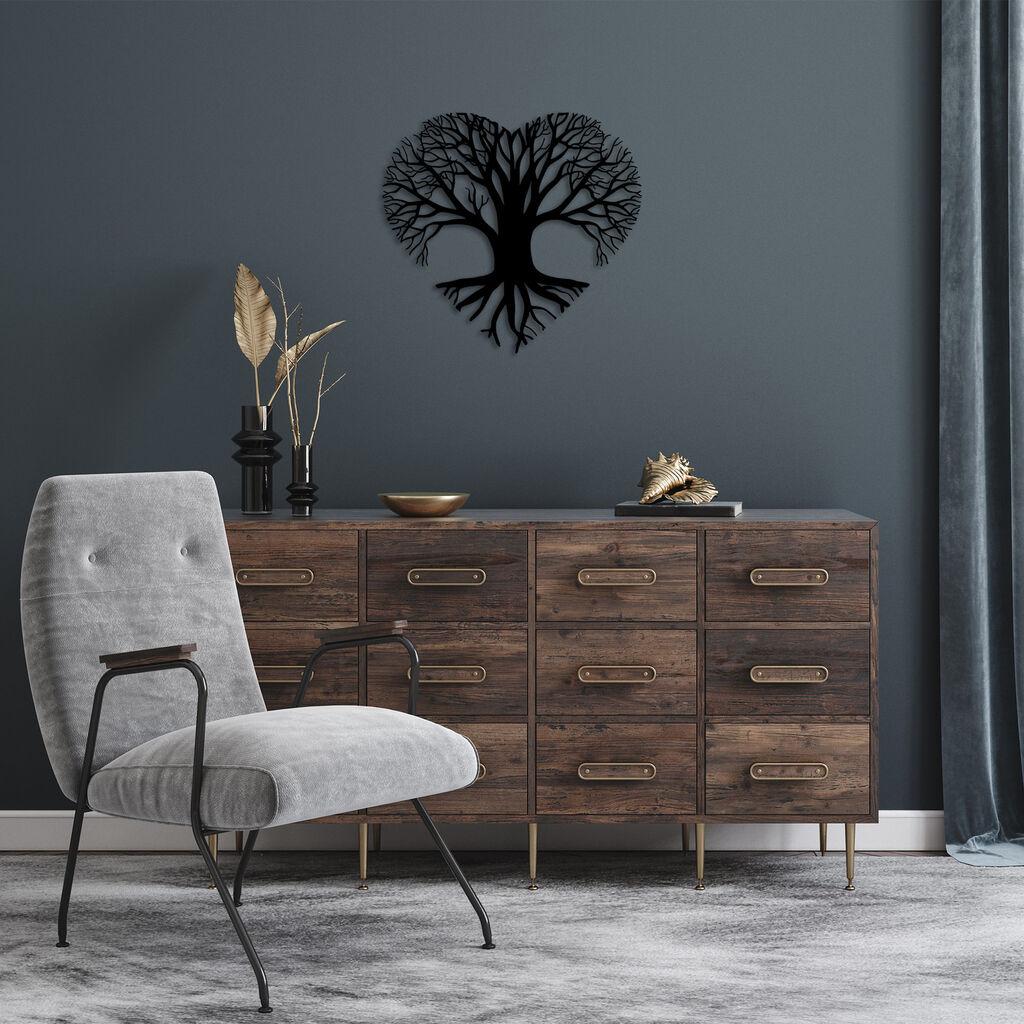 Wallity Zidna dekoracija Love Tree - 264, 50 x 54 cm,  Crna