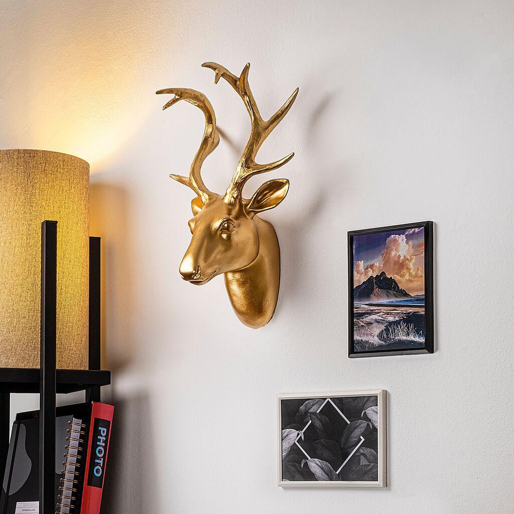 Wallity Zidna dekoracija Bust of Deer 1, Zlatne boje