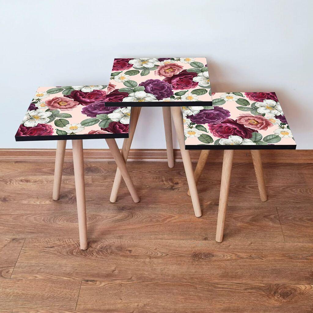 Hanah Home set stolića za kafu 3Shp174, 3 dijela, šareni