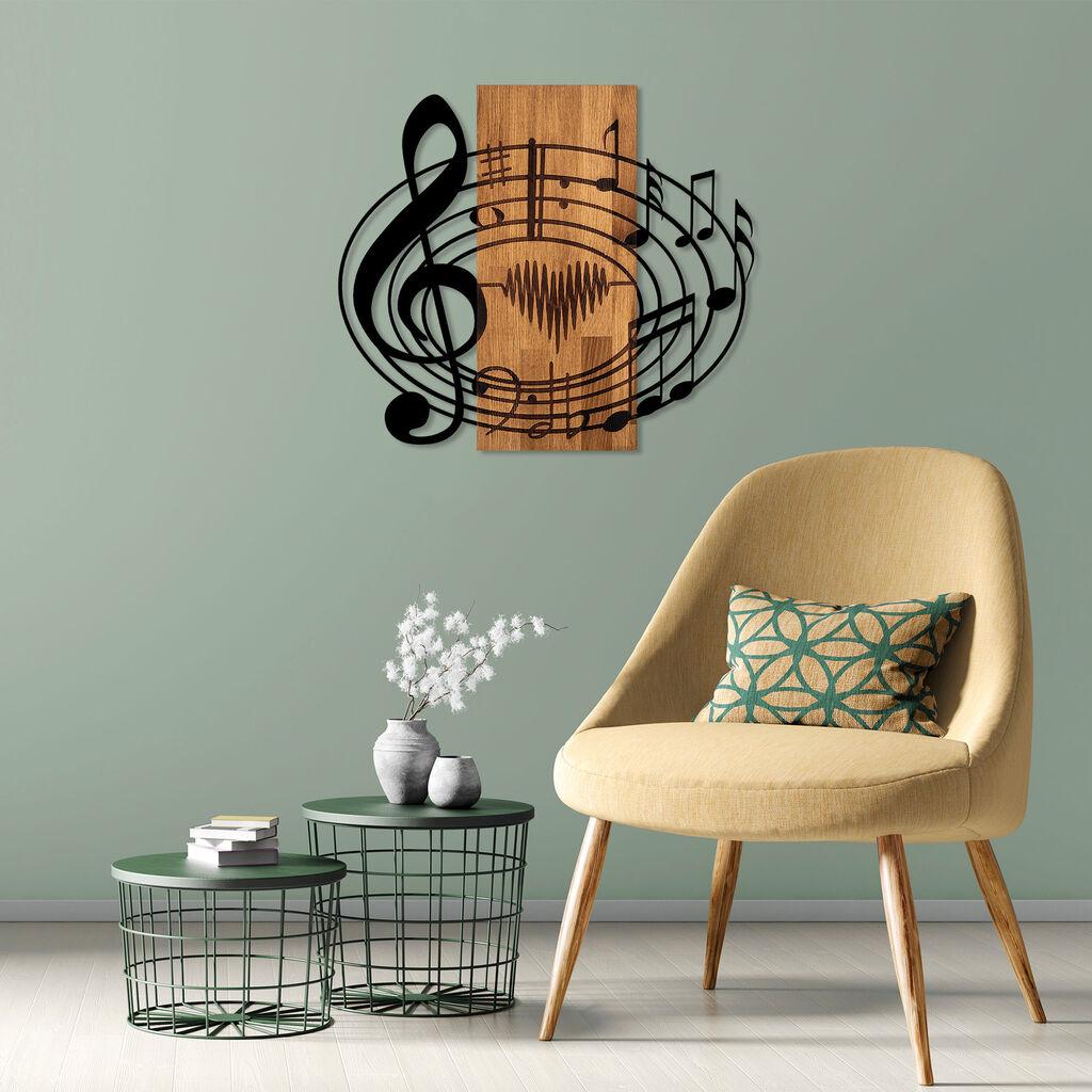 Wallity Zidna dekoracija Musical, 58x67 cm, Crna