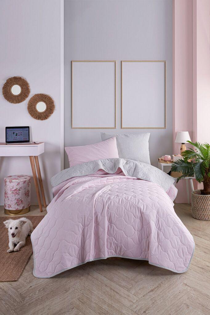 L'essentiel Maison set posteljine Solid, 160x220 cm, siva