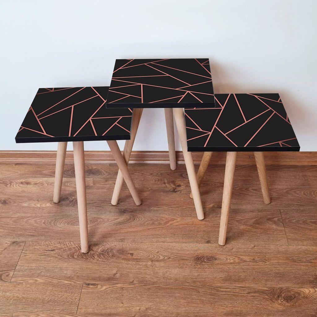 Hanah Home set stolića za kafu 3Shp335, 3 dijela, šareni