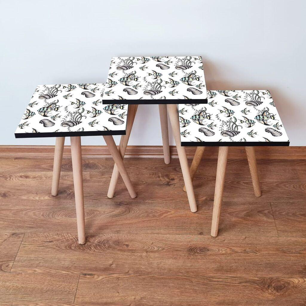 Hanah Home set stolića za kafu 3Shp400, 3 dijela, šareni