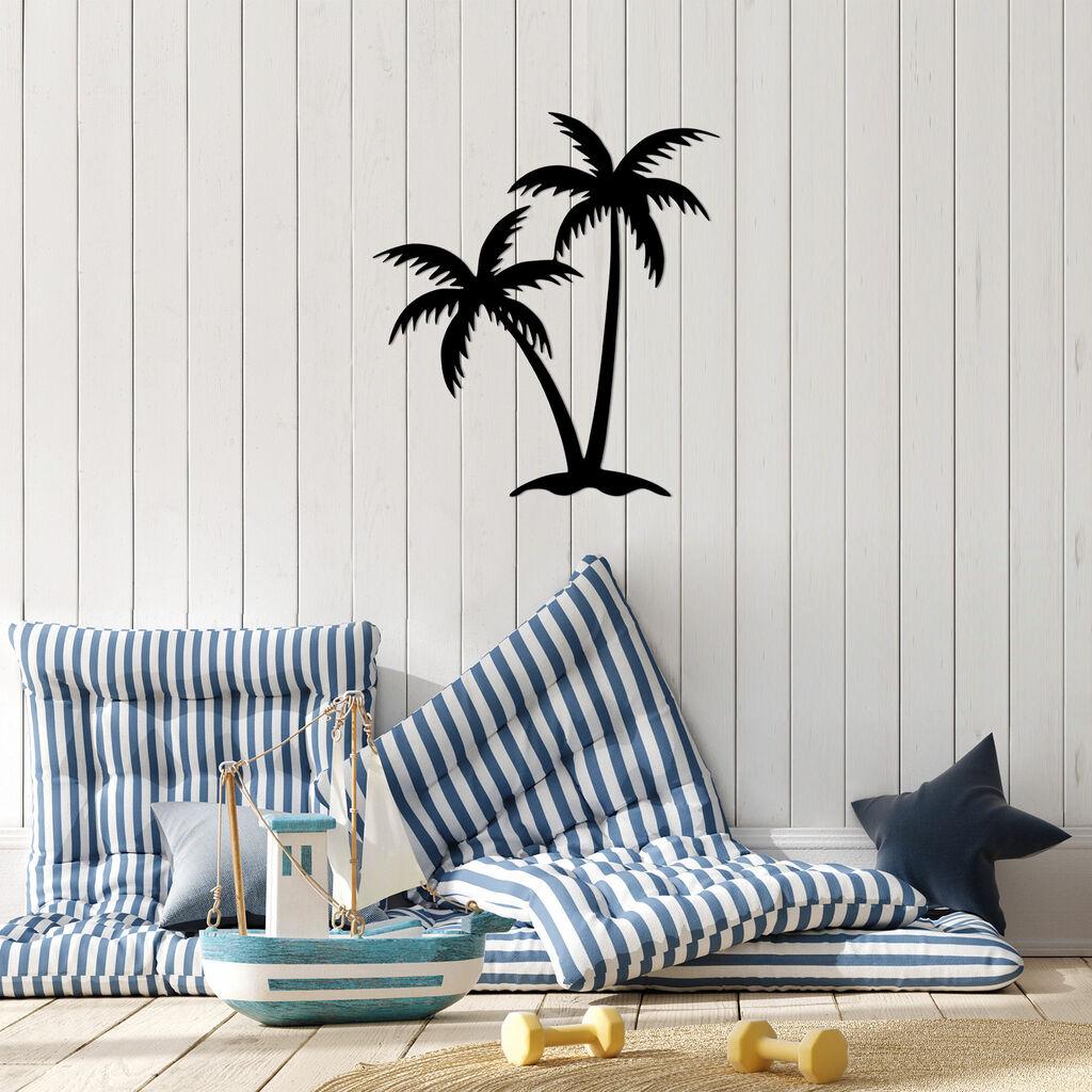 Wallity Zidna dekoracija Palm 2-436, 63x70 cm, 1.5 mm, Crna