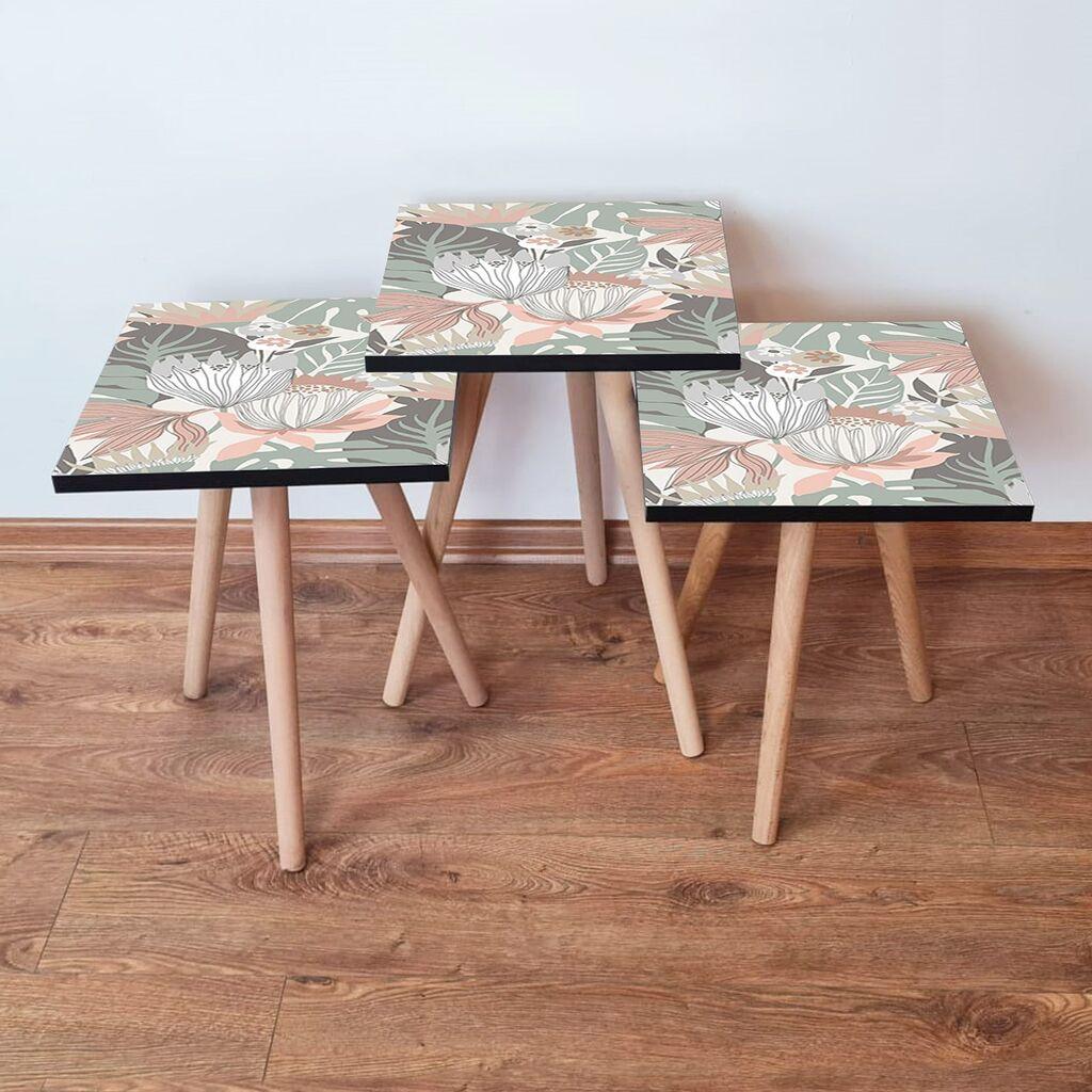 Hanah Home set stolića za kafu 3Shp212, 3 dijela, šareni