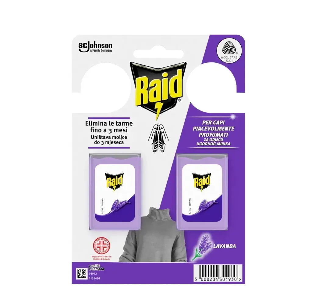 Raid gel protiv moljaca, lavanda, 2 komada