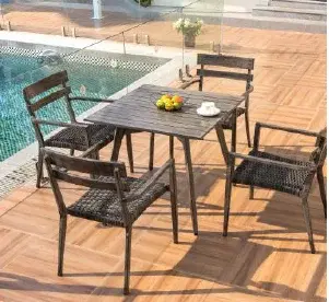 Dim Sivi Sto (80X80) I 4 Stolice (56X58X86) Komplet 5/1