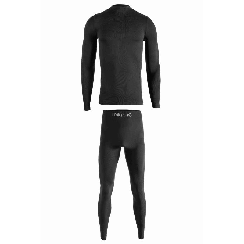 IRON-IC Dječiji Aktivni Veš Ironic Majica i Pantalone, Crna