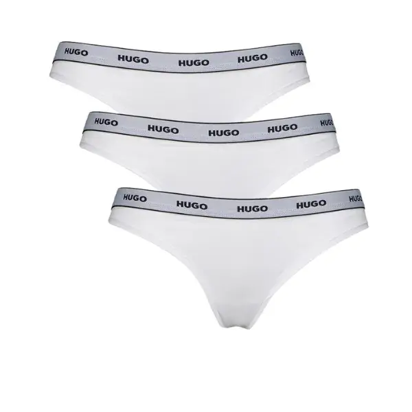 Hugo Ženske gaćice Thong Stripe, 3 komada, Bijele
