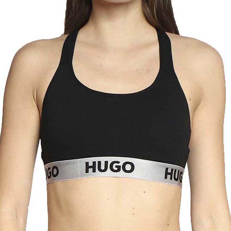 Hugo Ženski top Bralette Padded Sporty Logo, Crni