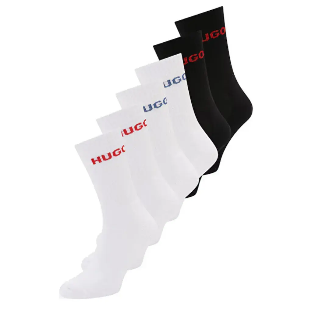 Hugo Muške čarape Qs Rib Logo Cc, 6 pari