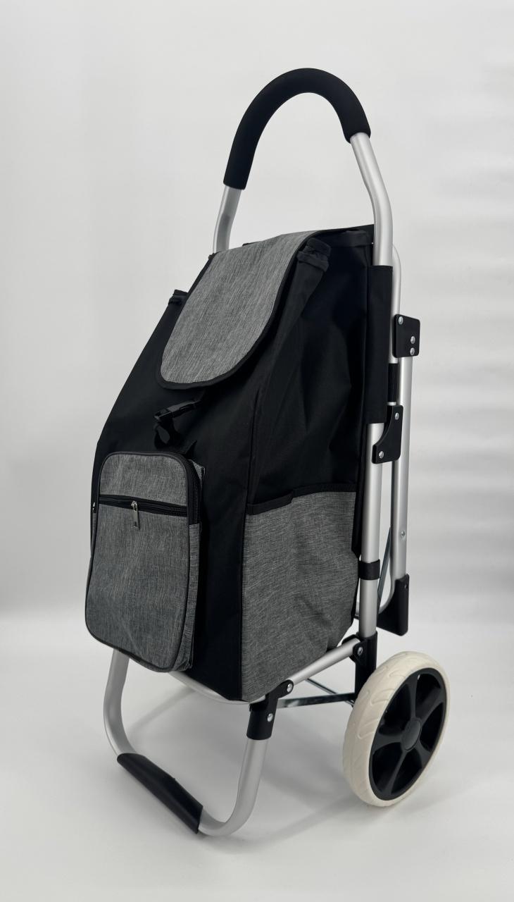 BOLZZ Market kolica sa sjedištem, crno-siva