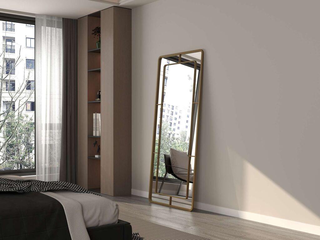 Podno ogledalo Hanah Home Edge, 80 cm x 180 cm, zlatne boje