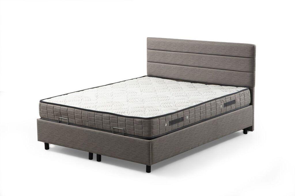 Hanah Home Podloga za krevet s uzglavljem Motya, 90x110x190 cm, Siva