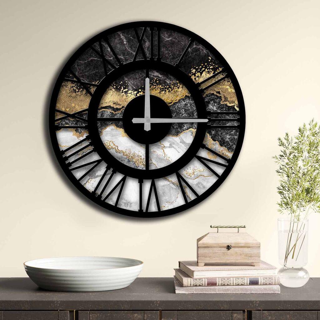 Zidni sat Wallity, 50 cm, crni