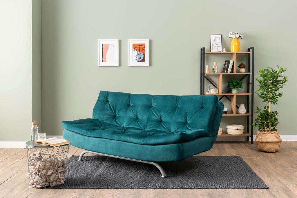 Atelier del Sofa Rivo sklopiva sofa, 185x63x82cm, Petrolej