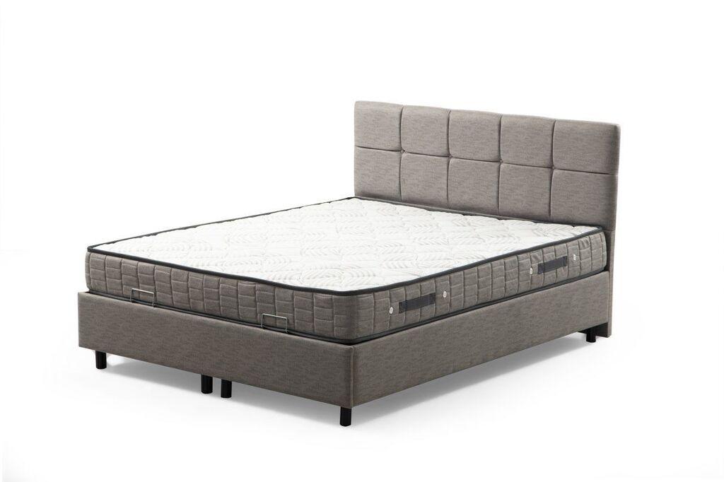 Hanah Home Base za krevet s uzglavljem Vitalia, 140x110x200 cm, Svijetlosiva