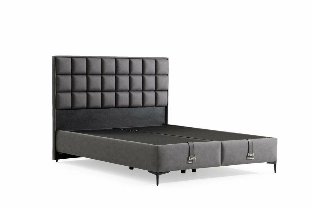 Hanah Home Podloga za krevet s uzglavljem Abella, 90x121x190 cm, Siva