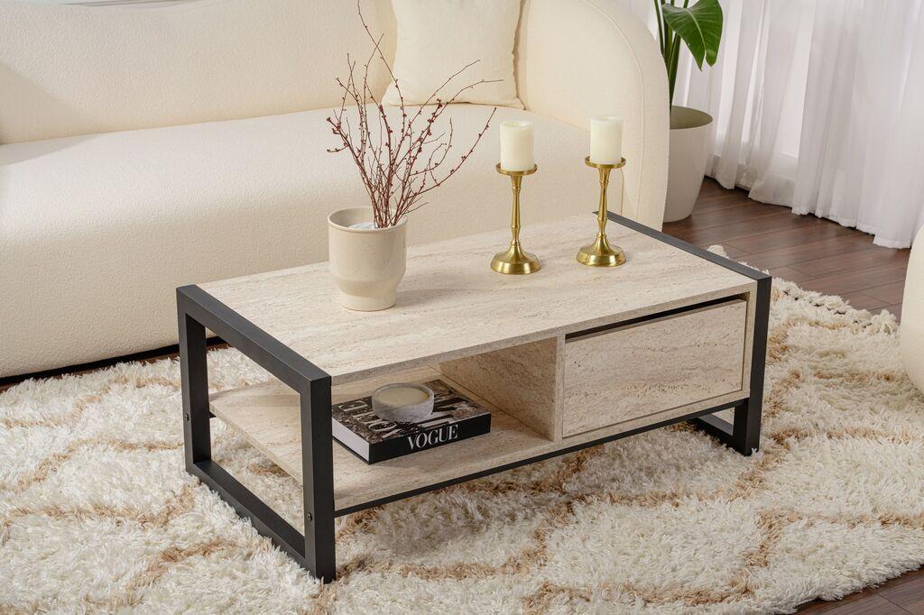 Hanah Home Club sto Haldizen, 105x40x55 cm, bež