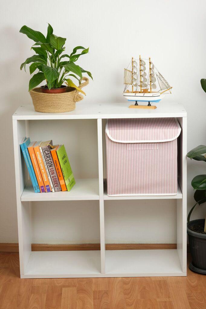 Aberto Design korpa za odlaganje YLC-K028, 30x30x30cm, bijelo-roza