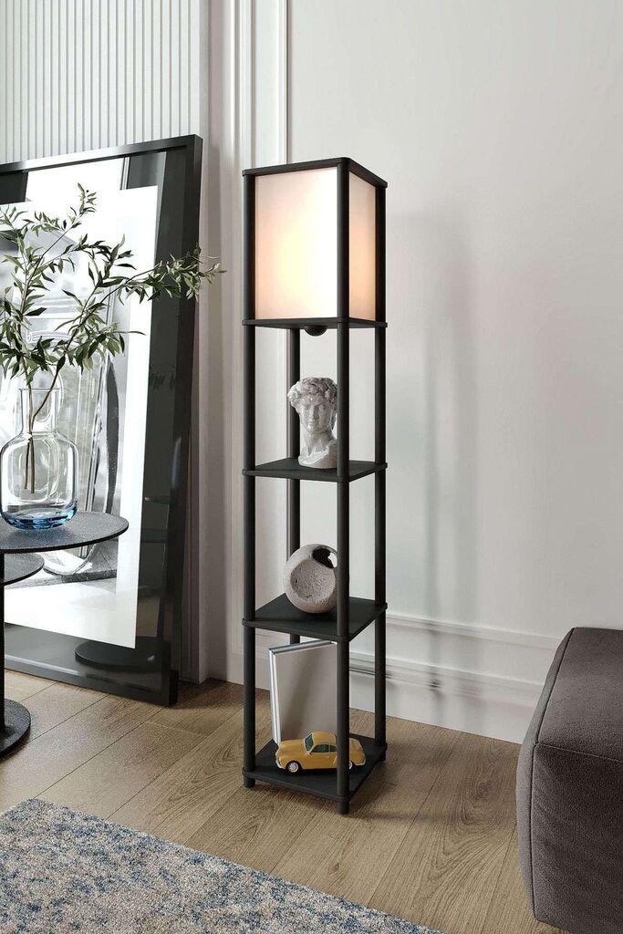 Opviq podna lampa, crna