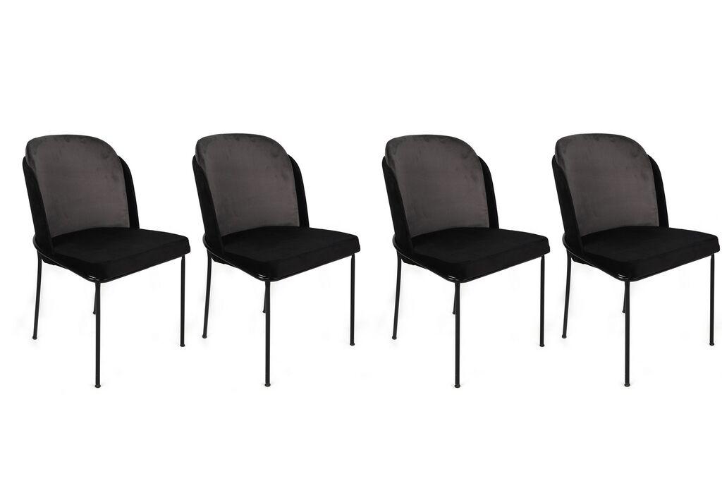 Hanah Home set stolica Dore-150 V4, 75x62x102 cm, 4 dijela, crna